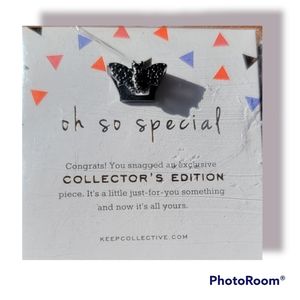 KEEP Collective Black Hematite Pave Bat